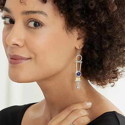 Elegant Two-Colored Plaid Earrings for a Stylish Look