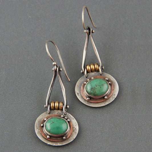 Elegant Two-Tone Earrings in Radiant Turquoise