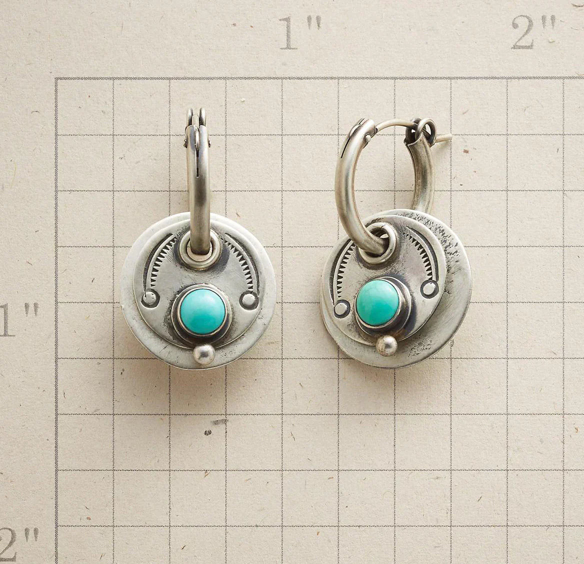 Elegant Boho Earrings with Radiant Turquoise Stones in Fine Silver