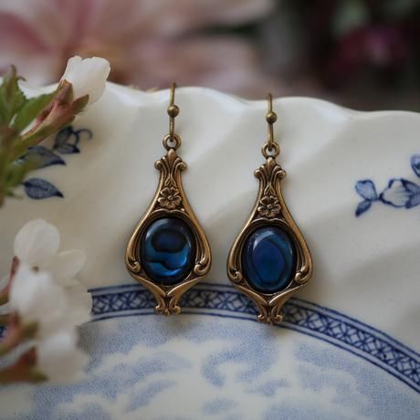 Versatile Golden Boho Earrings in Radiant Blue