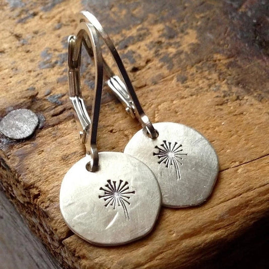 Elegant Silver Earrings in Dandelion Design