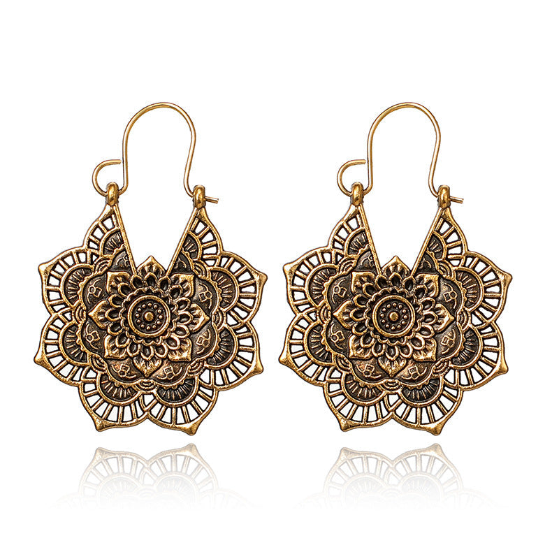 Elegant Lotus Mandala Earrings - A Touch of Serenity and Style