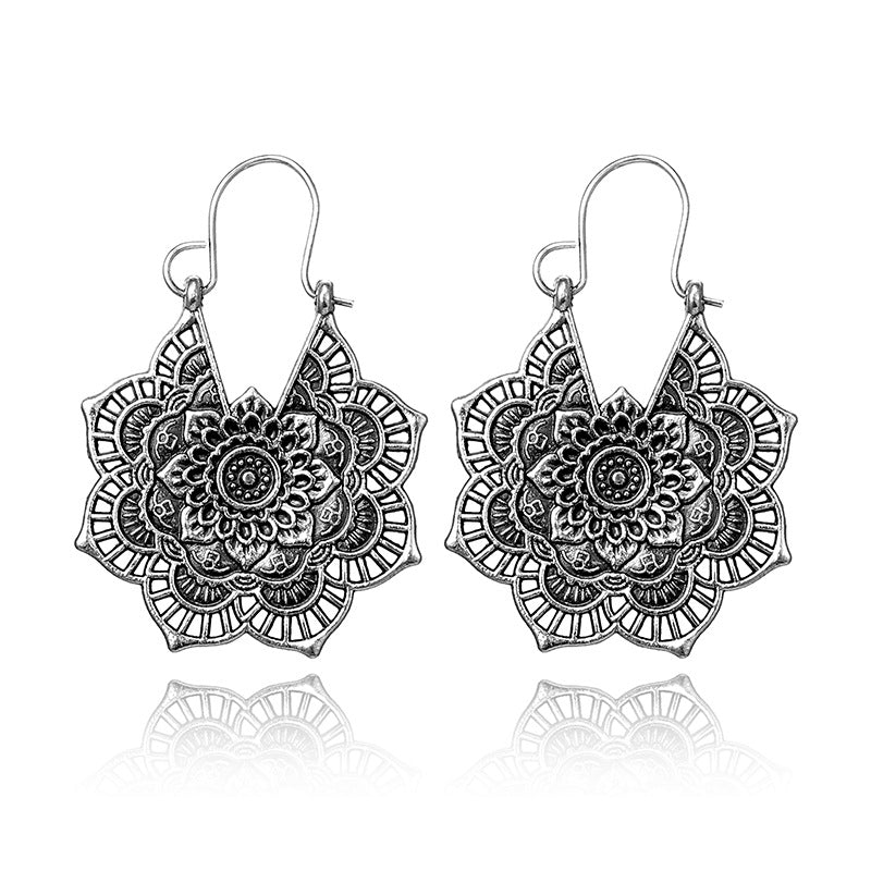 Elegant Lotus Mandala Earrings - A Touch of Serenity and Style