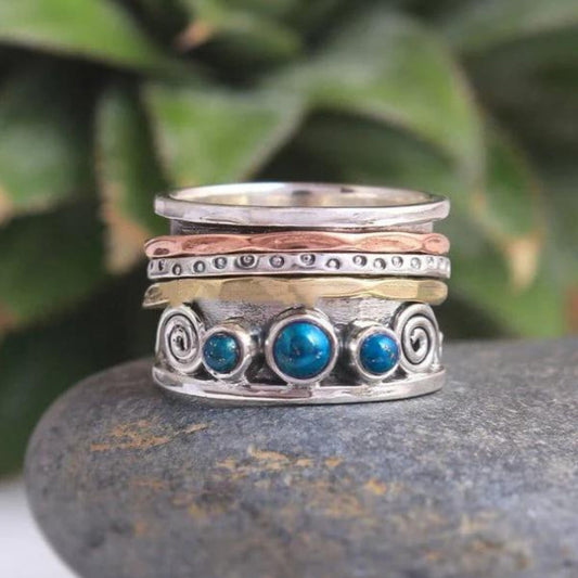 Elegant Bohemian Sapphire Meditation Ring for Inner Peace and Harmony