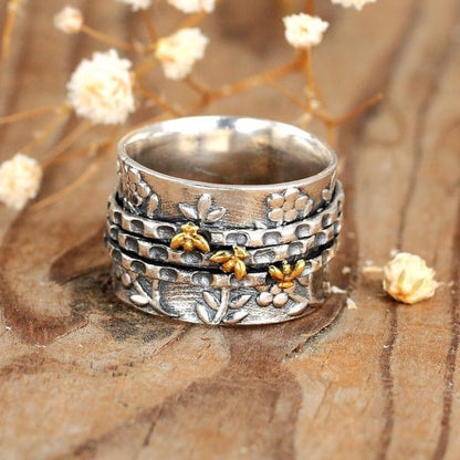 Charmingly Delicate Bee Blossom Ring