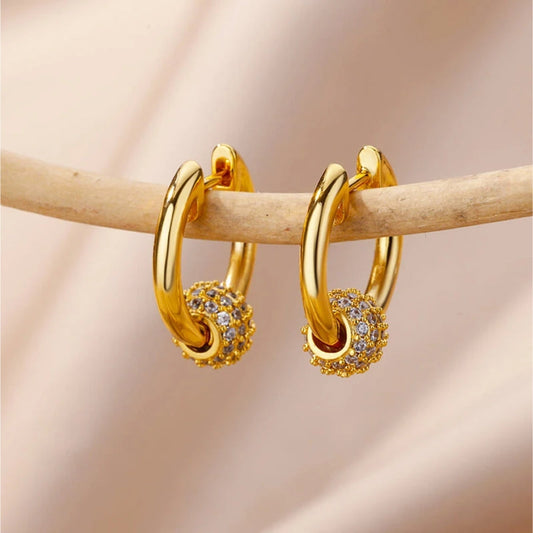 Elegant Golden Ball Earrings with Shine