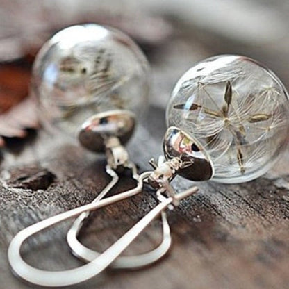 Elegant Silver Earrings with Dandelion Design