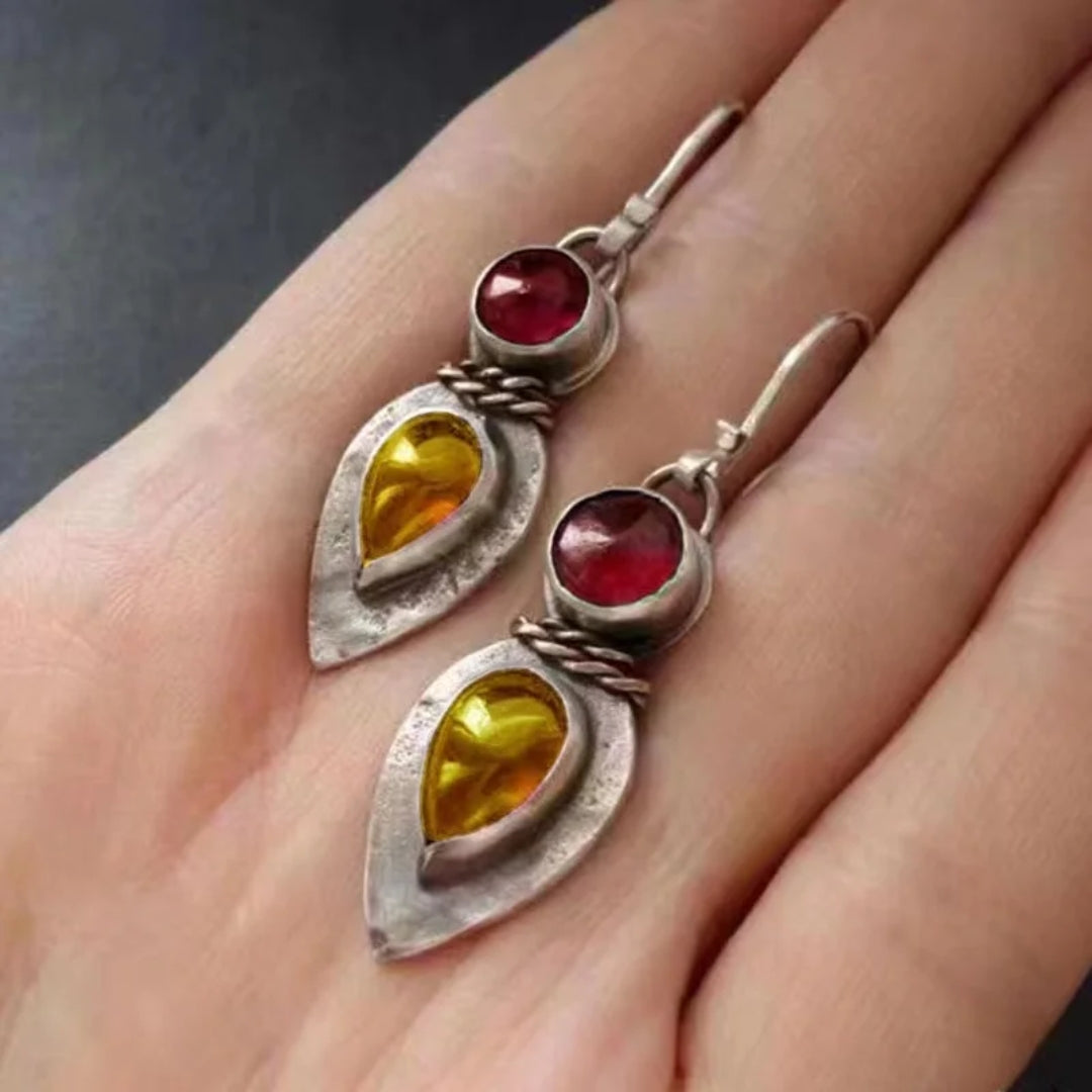 Elegant Vintage Glass Art Earrings