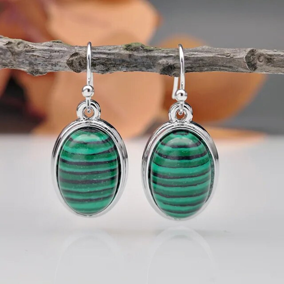 Elegant Vintage Chrysalis Earrings in Shades of Green