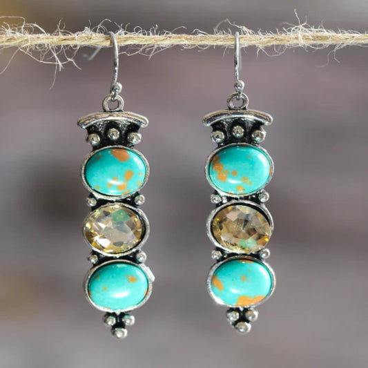 Elegant Vintage Turquoise Drop Earrings