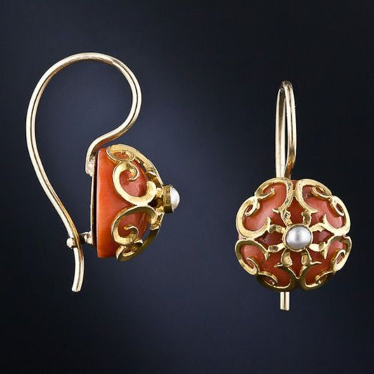 Elegant Vintage Rose Gold Hollow Earrings