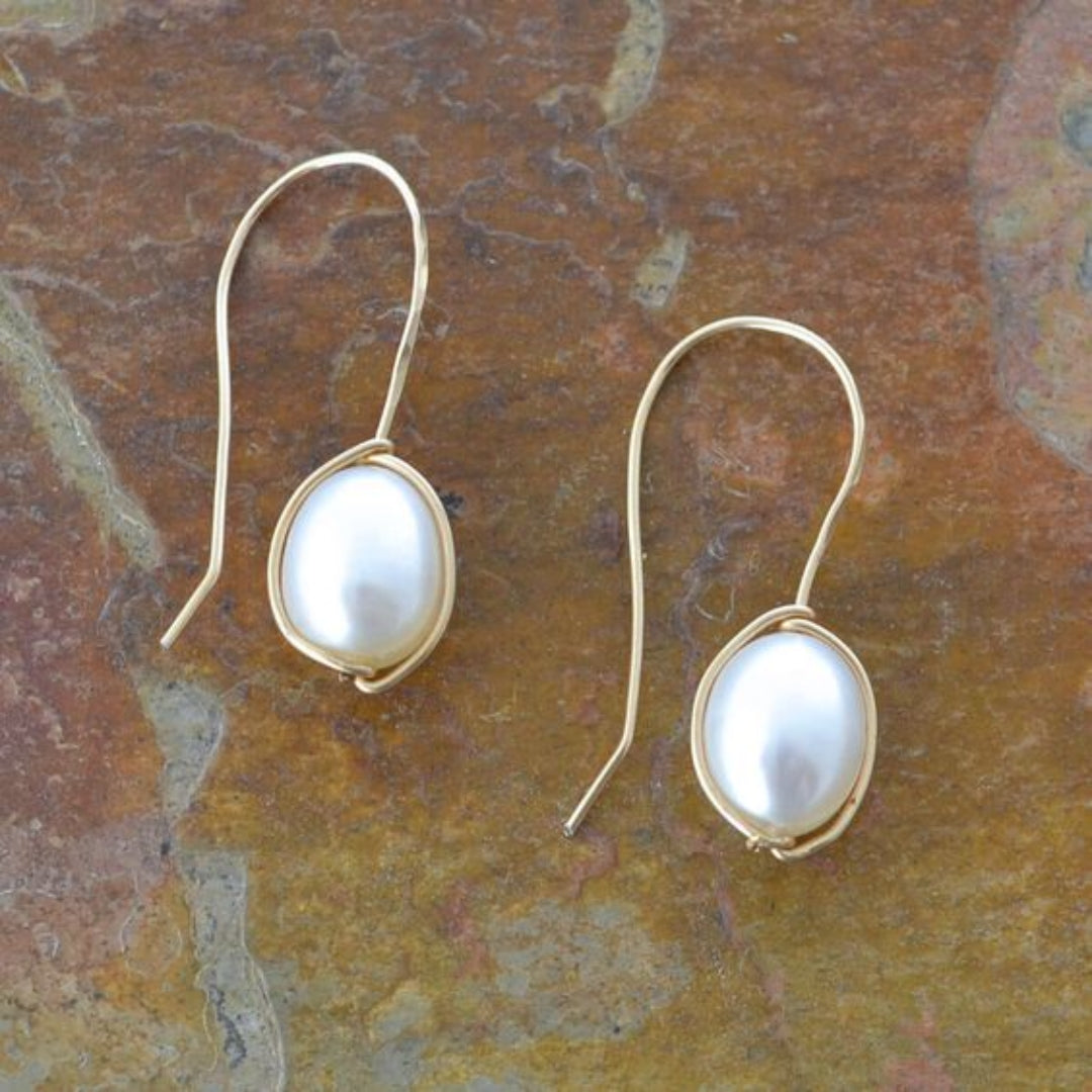 Exquisite Vintage Gold Pearl Earrings