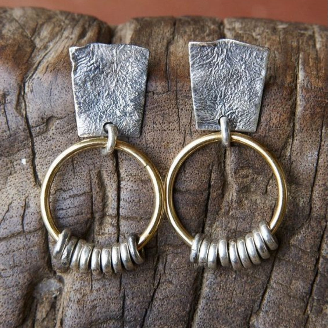 Elegant Vintage Earrings in Gold and Silver