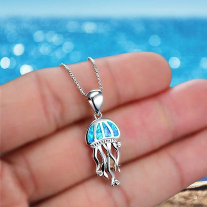 Captivating Medusa necklace made of sparkling opal and finest silver, adorned with radiant zirconia stones