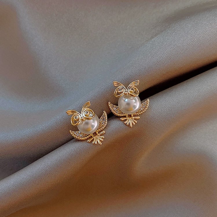 Beautiful Golden Owl Earrings