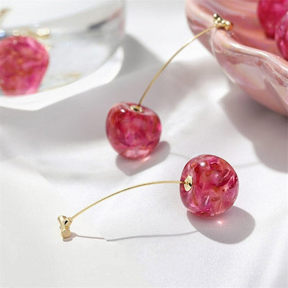 Elegant Rose Cherry Luxury Earrings for Style-Conscious Women