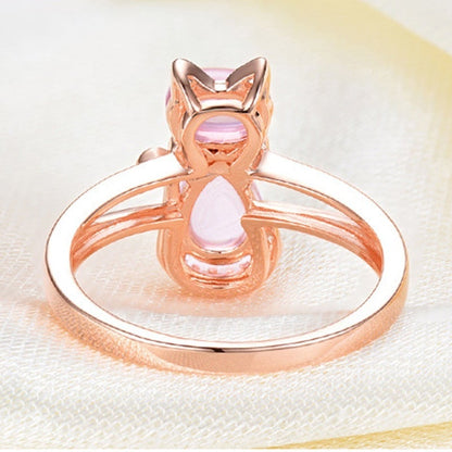 Seductive Rose Gold Cat Ring