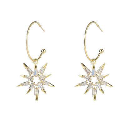 Elegant star earrings in exquisite gold and silver