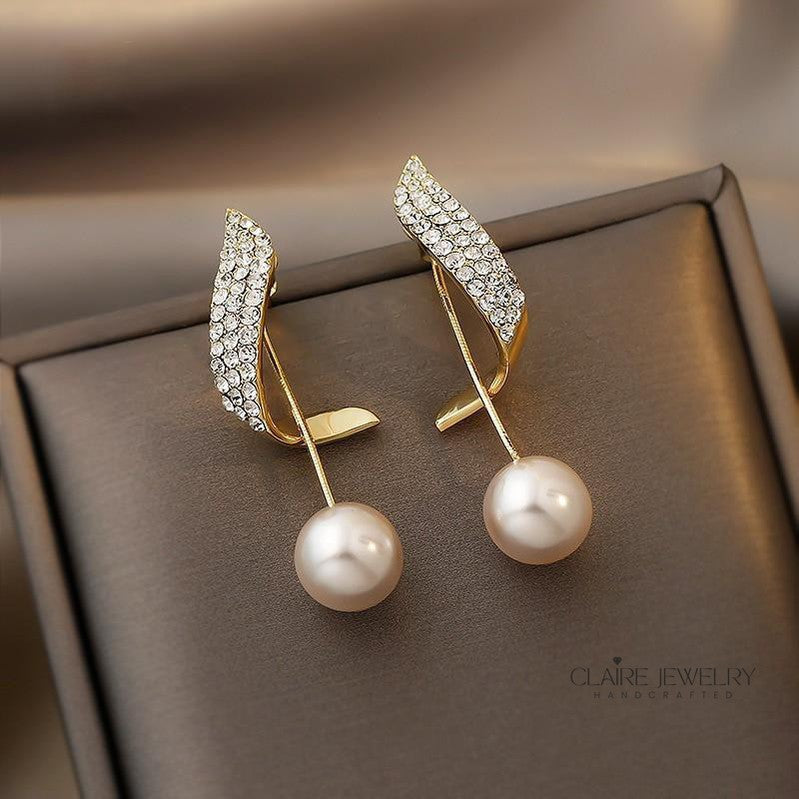 Gold Pearl Earrings