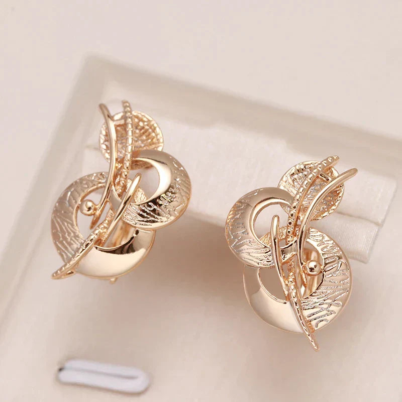 Elegant Golden Earrings with Unique Irregular Design