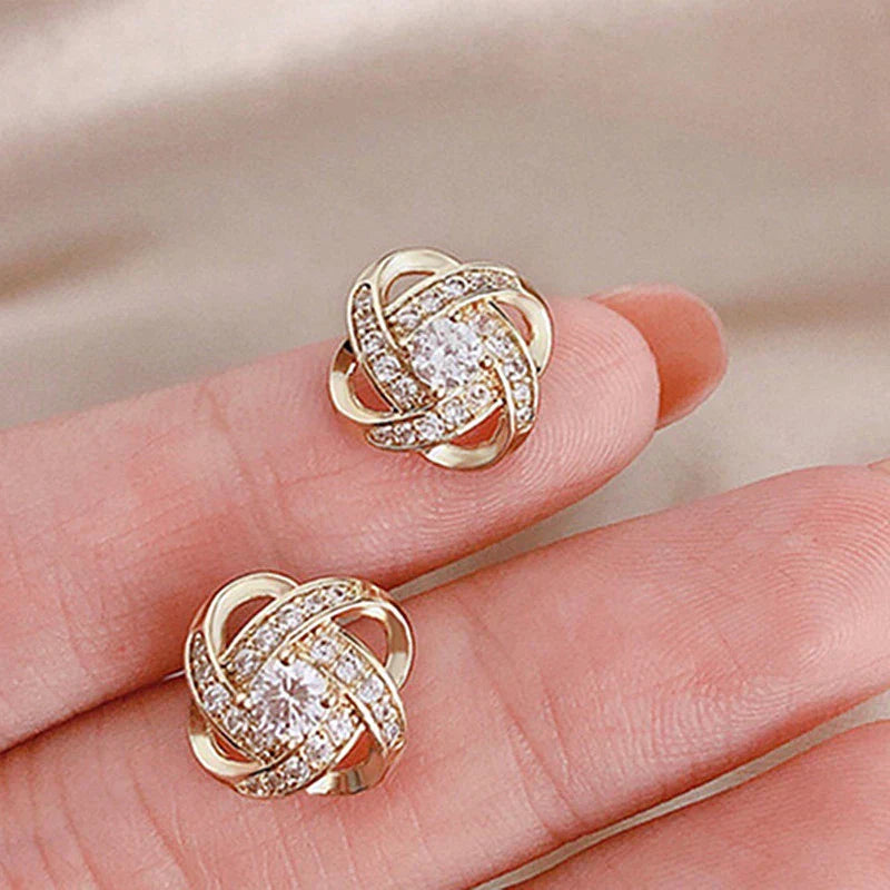 Elegant Flower Spiral Cross Earrings for Any Occasion