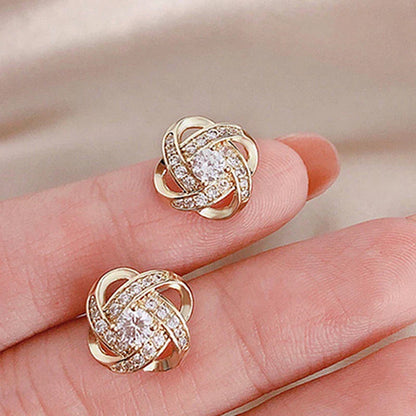 Elegant Flower Spiral Cross Earrings for Any Occasion