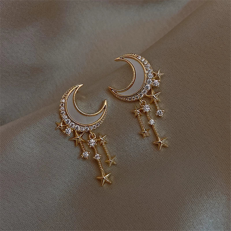 Seductive Earrings in Moonlight Design