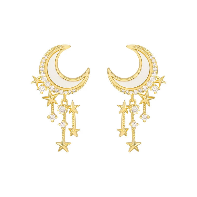 Seductive Earrings in Moonlight Design