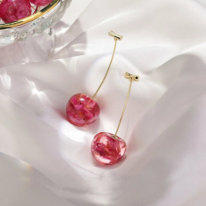 Elegant Rose Cherry Luxury Earrings for Style-Conscious Women