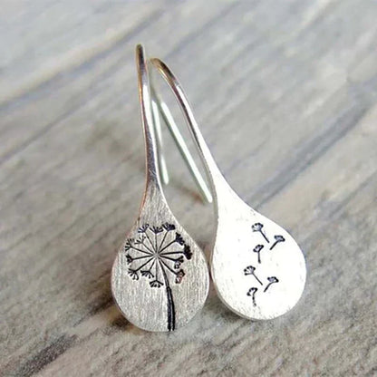 Charming Dandelion Leaf Earrings made of fine 925 Sterling Silver