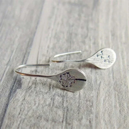 Charming Dandelion Leaf Earrings made of fine 925 Sterling Silver