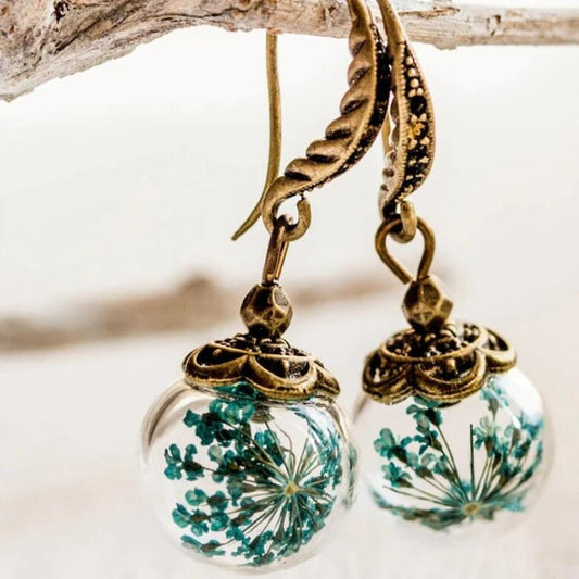 Elegant Vintage Crystal Earrings with Floral Design