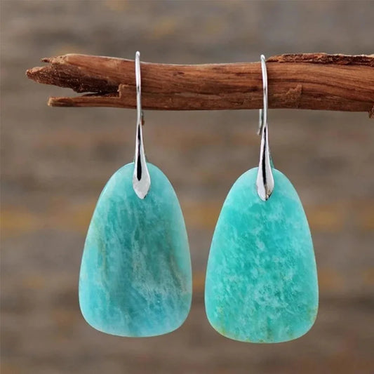 Elegant Vintage Turquoise Earrings made of Natural Stone