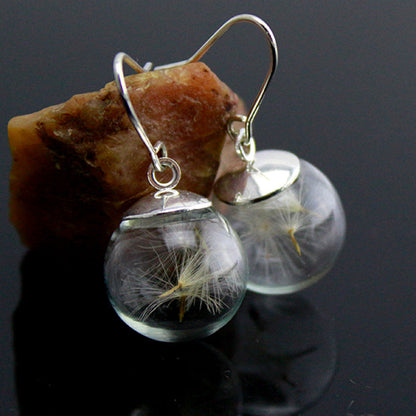 Elegant Silver Earrings with Dandelion Design