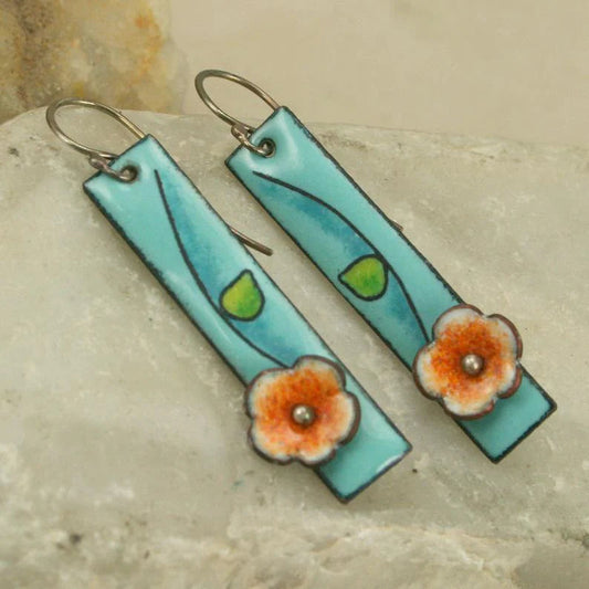 Flower Enamel Earrings - Elegant Jewelry Pieces for a Touch of Nature