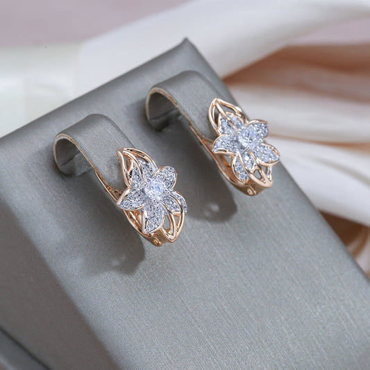 Fascinating rose gold earrings embellished with sparkling crystals