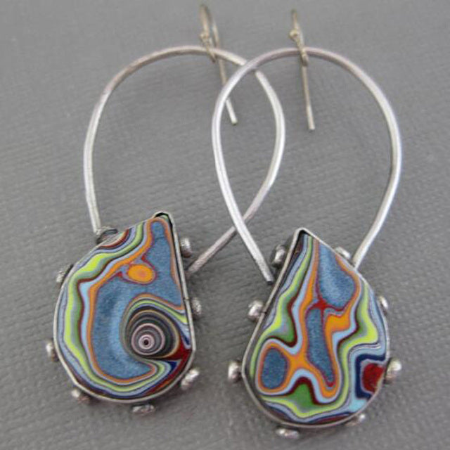 Chic Vintage Multicolor Silver Earrings