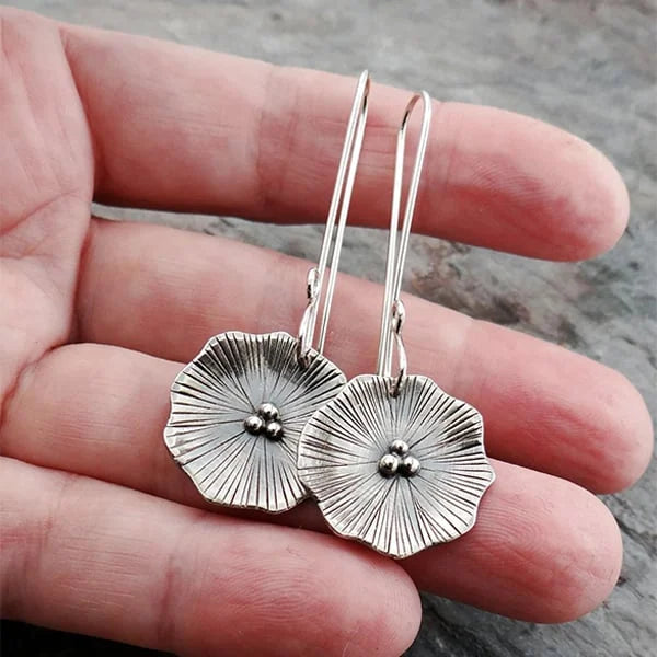 Delicate Poppy Blossom Love Earrings