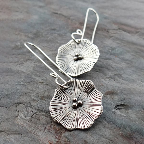 Delicate Poppy Blossom Love Earrings