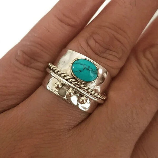 Elegant wide turquoise ring for a striking look