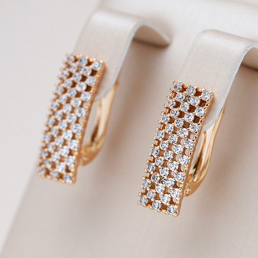 Sparkling Golden Zirconia Earrings