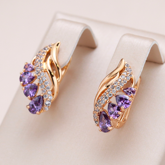 Elegant Lilac Crystal Earrings for a Touch of Glamour