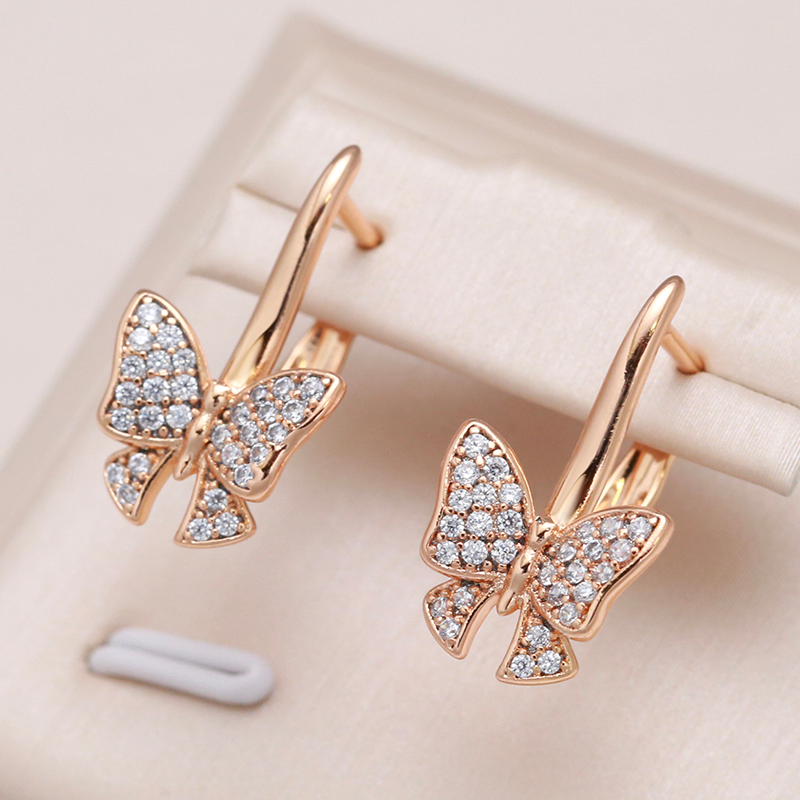 Elegant zirconium butterfly stud earrings for a touch of glamour