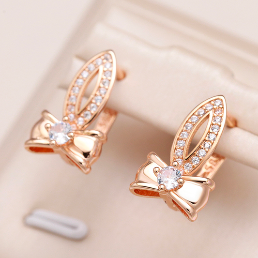 Elegant Golden Bow Earrings for a Touch of Glamour