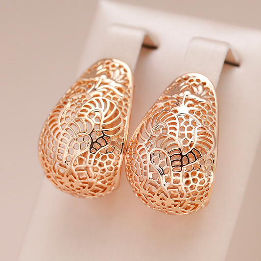 Elegant Hollow Gold Earrings for a Touch of Luxury