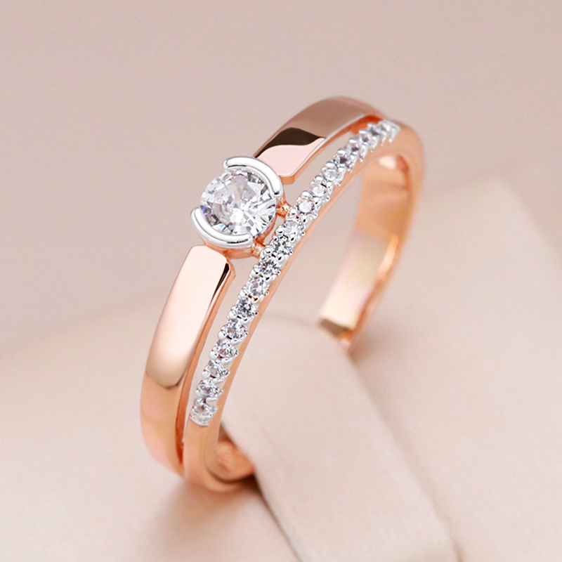 Elegant crystal ring in radiant white, adorned with sparkling zirconias