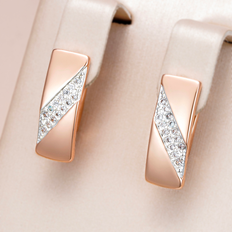 Elegant gold-plated earrings with sparkling zirconia stones