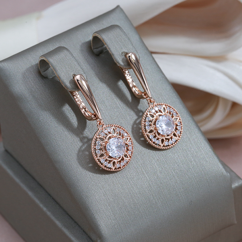 Glamorous gold earrings with sparkling crystal accents