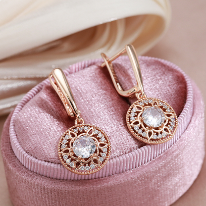 Glamorous gold earrings with sparkling crystal accents