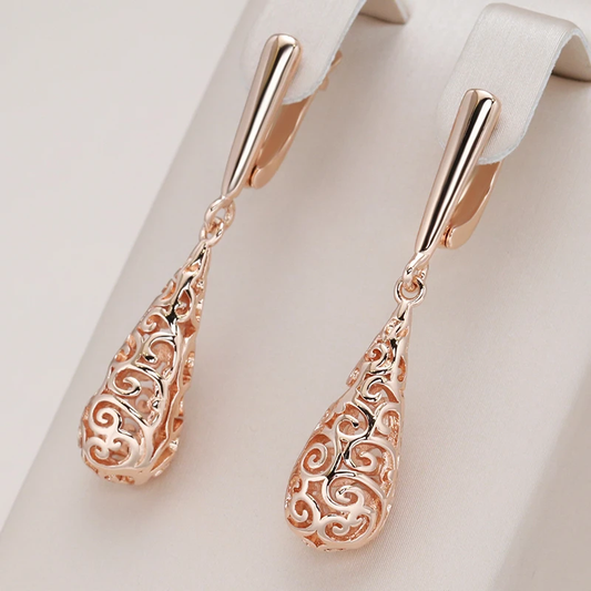 Elegant Gold Mandala Pendant Earrings